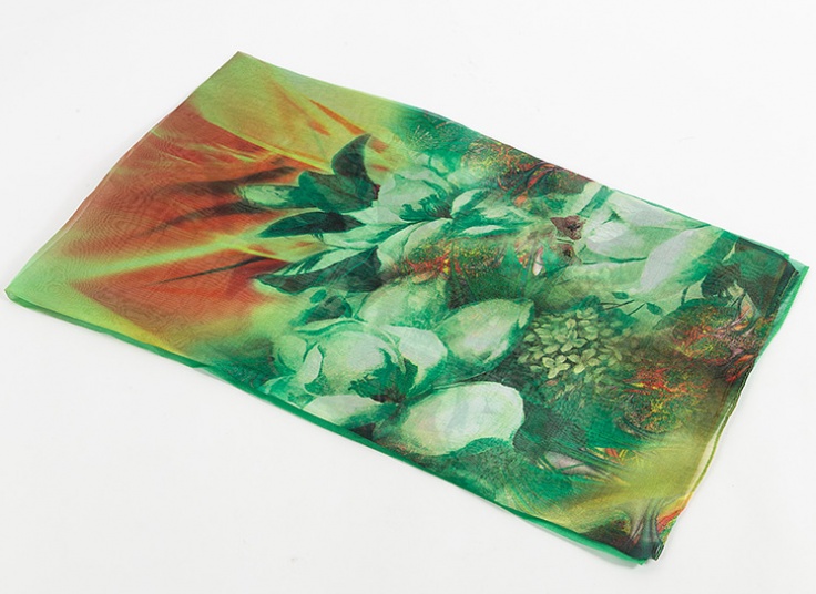 روسری حریر گلدار