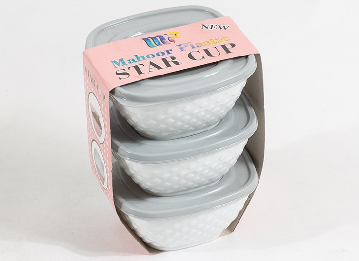 پیاله 3 عددی درب دار Star Cup