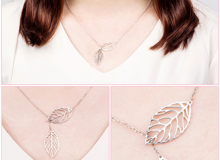 گردنبند زنجیری مدل برگ