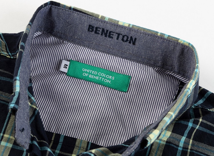 پیراهن چهارخانه مردانه Benetton