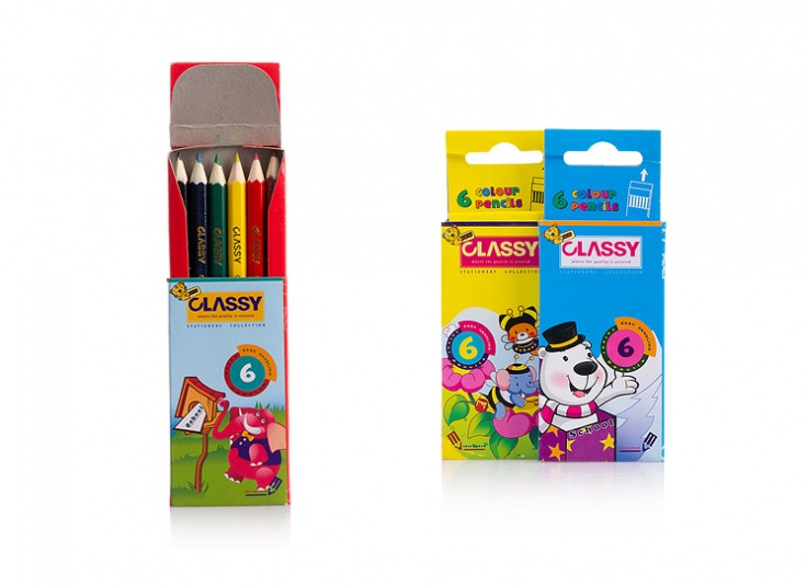 مداد رنگی 6 رنگ CLASSY