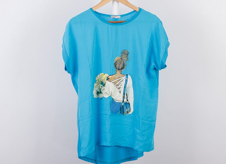 تیشرت طرحدار سایز بزرگ زنانه